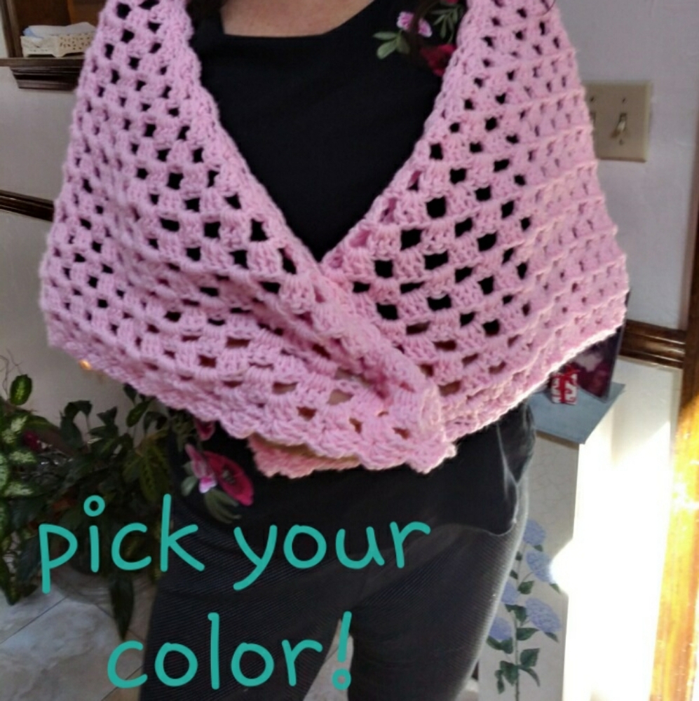 Hand crocheted shawl